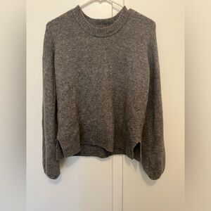 Madewell Women's Grey Crewneck Long Sleeves Rib Payton Pullover Sweater S